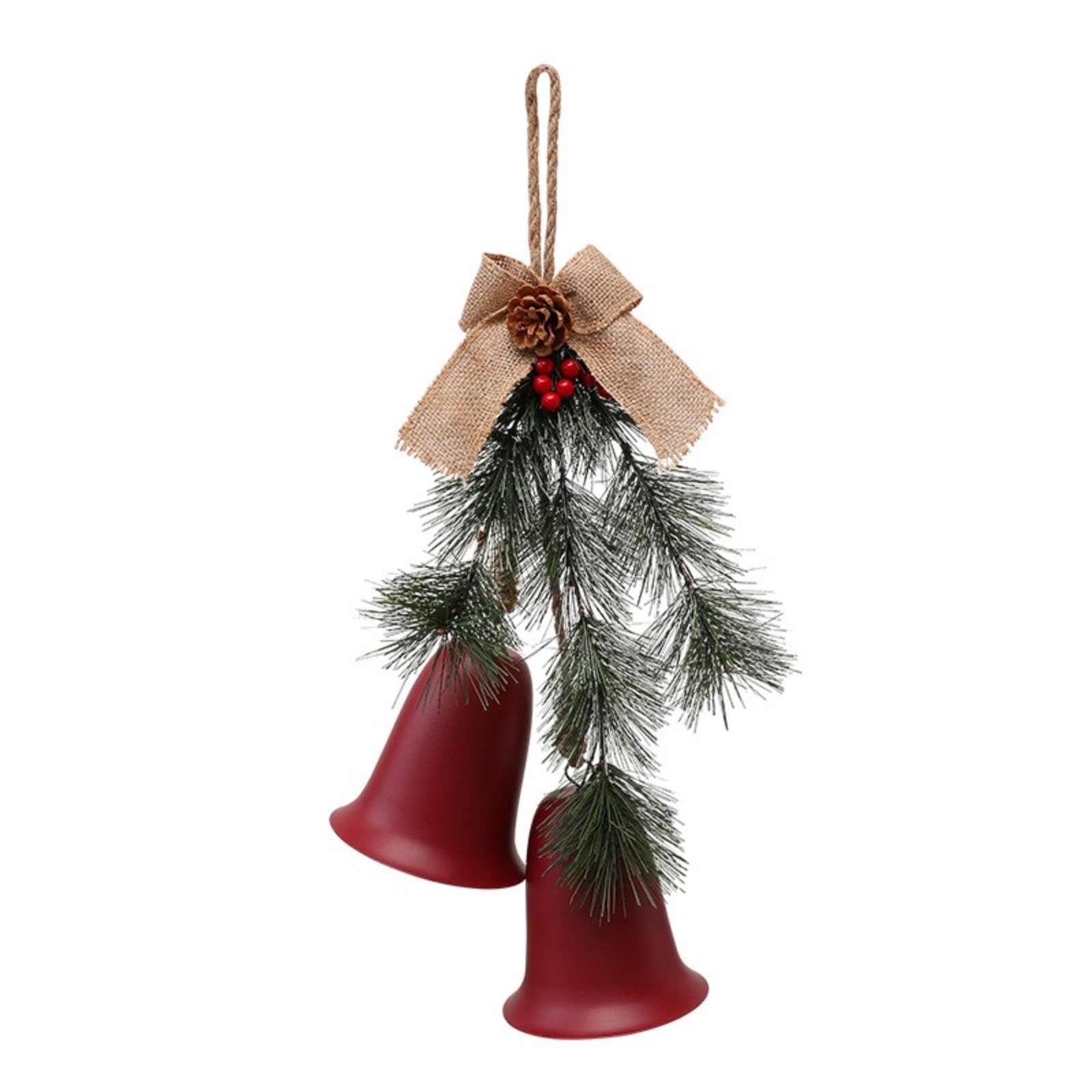 Christmas Door Hanging Decoration Christmas Tree Red Linen Bow Bell Small Pendant