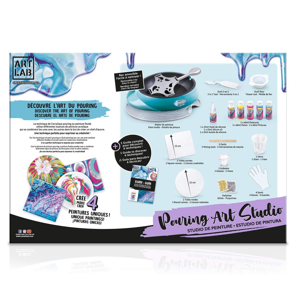Canal Toys- Estudio Pintura Pouring, Multicolor, Ensemble de 29 pièces (Art 001), a partir de 6 años de edad.