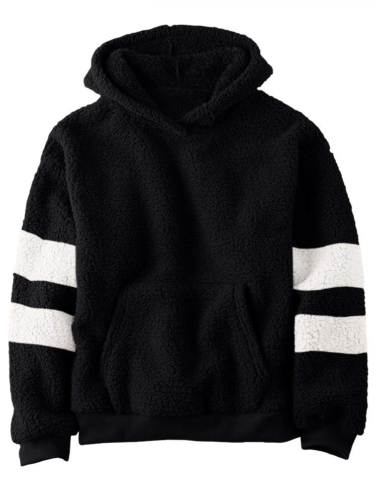 Makkrom Boys Girls Sherpa Fleece Hoodies Pullover Sweatshirts with Pockets