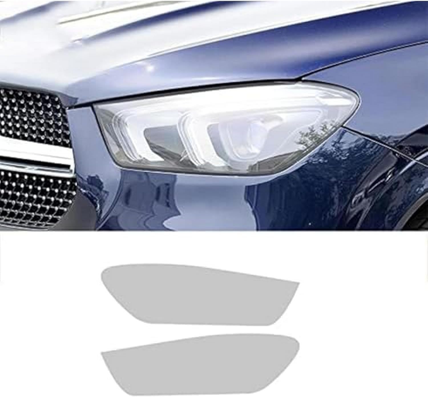 SamLng Car Front Light Film for Benz GLE-Class SUV W167 2020 Car Headlight Protective Film Front Light Transparent Blackened TPU Sticker Car Headlight Protective Film