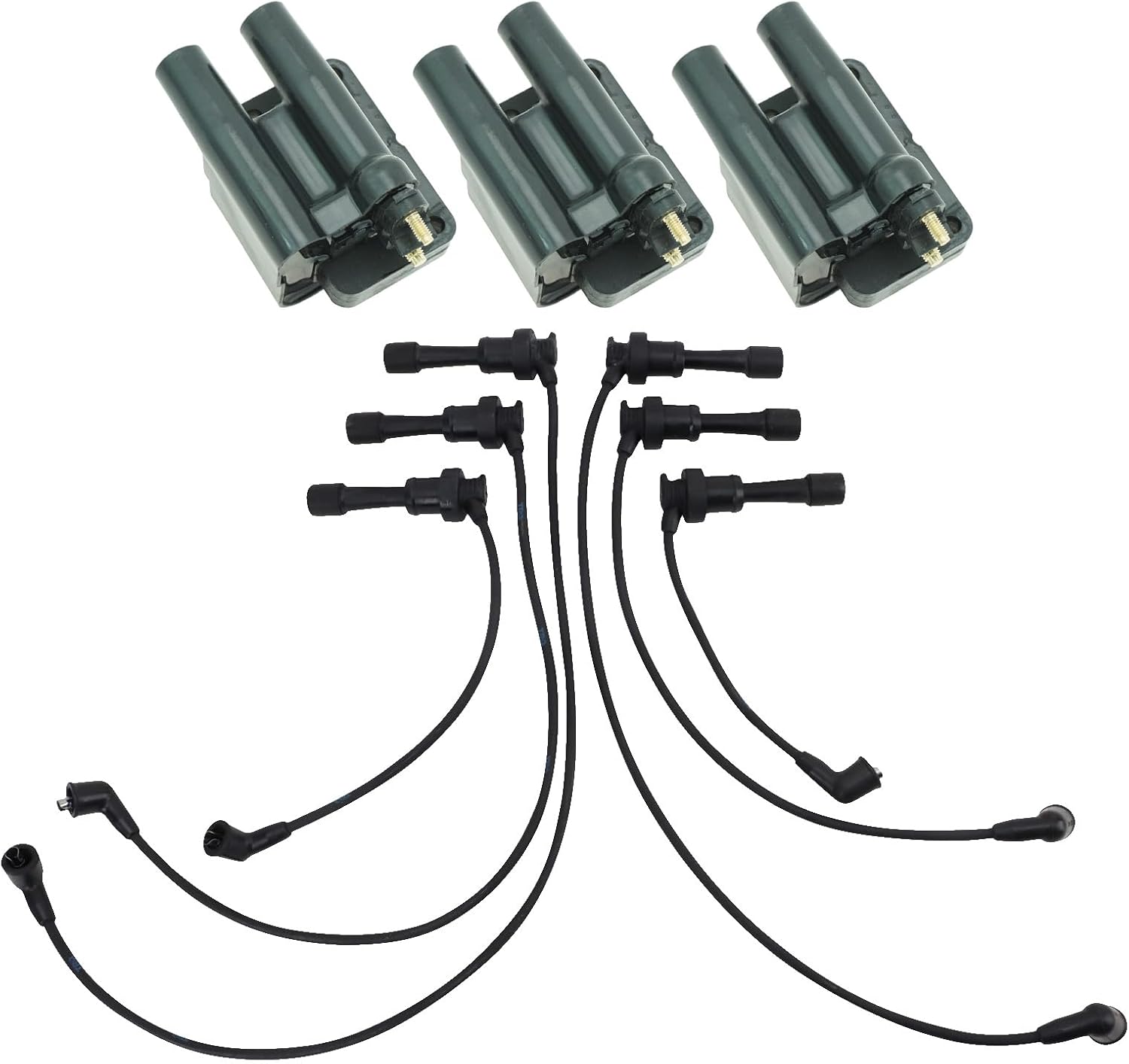TRQ Ignition Coil Kit 4 Piece Compatible with 1991-1996 Dodge Stealth 1991-1999 Mitsubishi 3000GT 1992-1995 Diamante