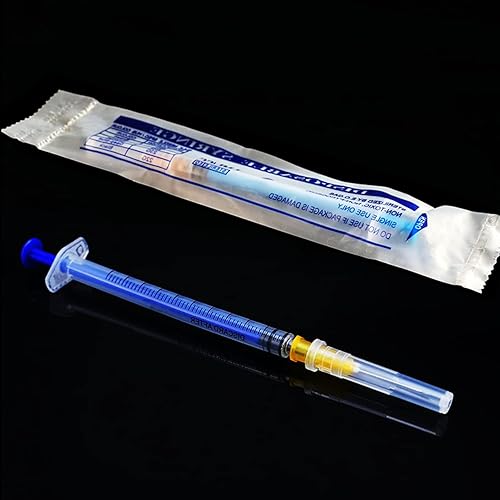 Miniatura 3 de Paquete de 100 jeringas de plástico de 0.0 fl oz y 25 Ga con medición para laboratorios científicos, dispensación industrial de suministros para