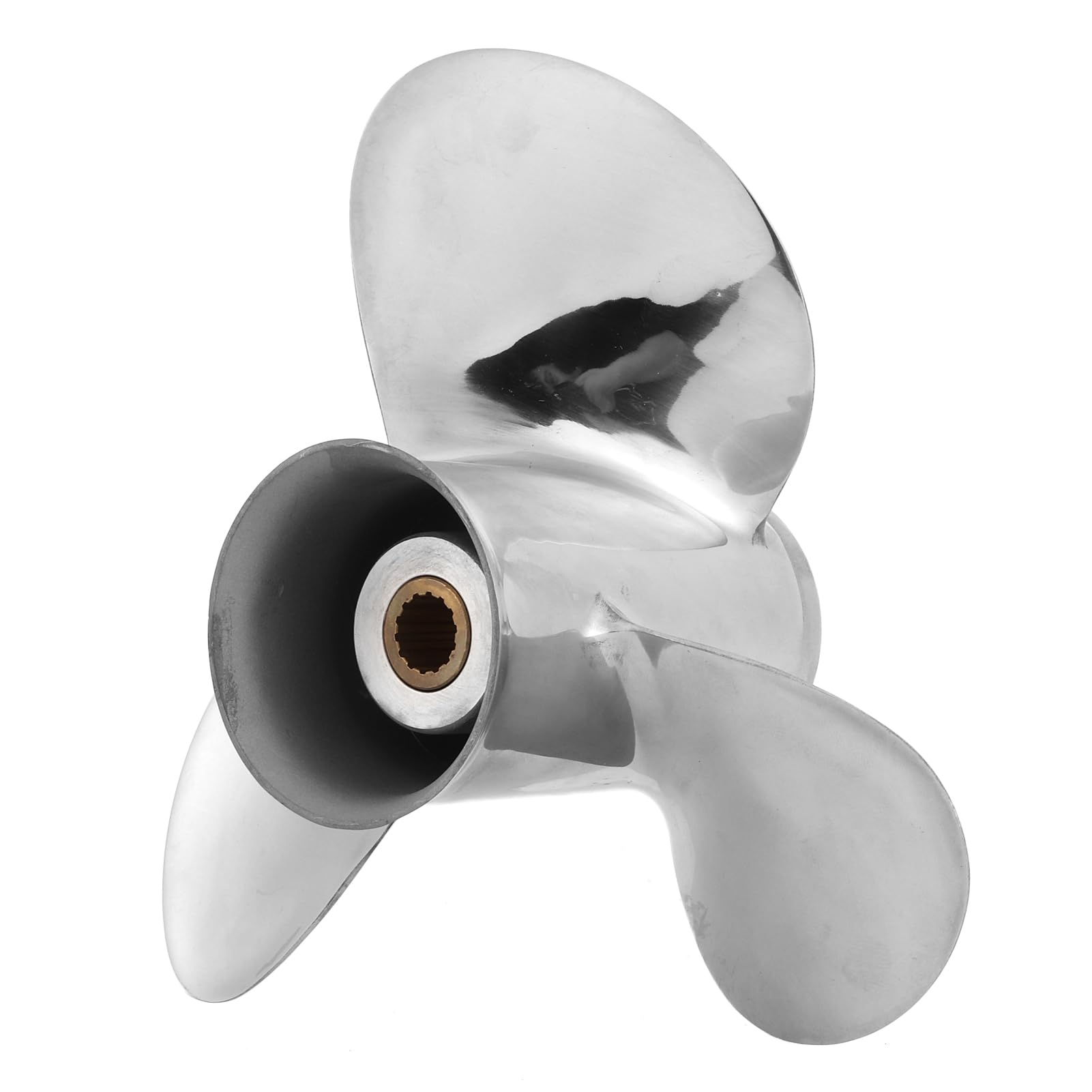 Cocoarm Hélice de Motor Fueraborda Hélice de 3 Palas de Acero Inoxidable 14 Dientes Estriados 9 1 4 X 9 RH para Motor de, a 20 2 1 2 Pulgadas Reemplazo de Caja de Cambios para Navegación