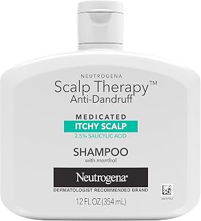 Neutrogena Scalp Therapy Anti-Dandruff Shampoo for Itchy Scalp, 2.5% salicylic acid with Peppermint Fragrance, 12 fl oz