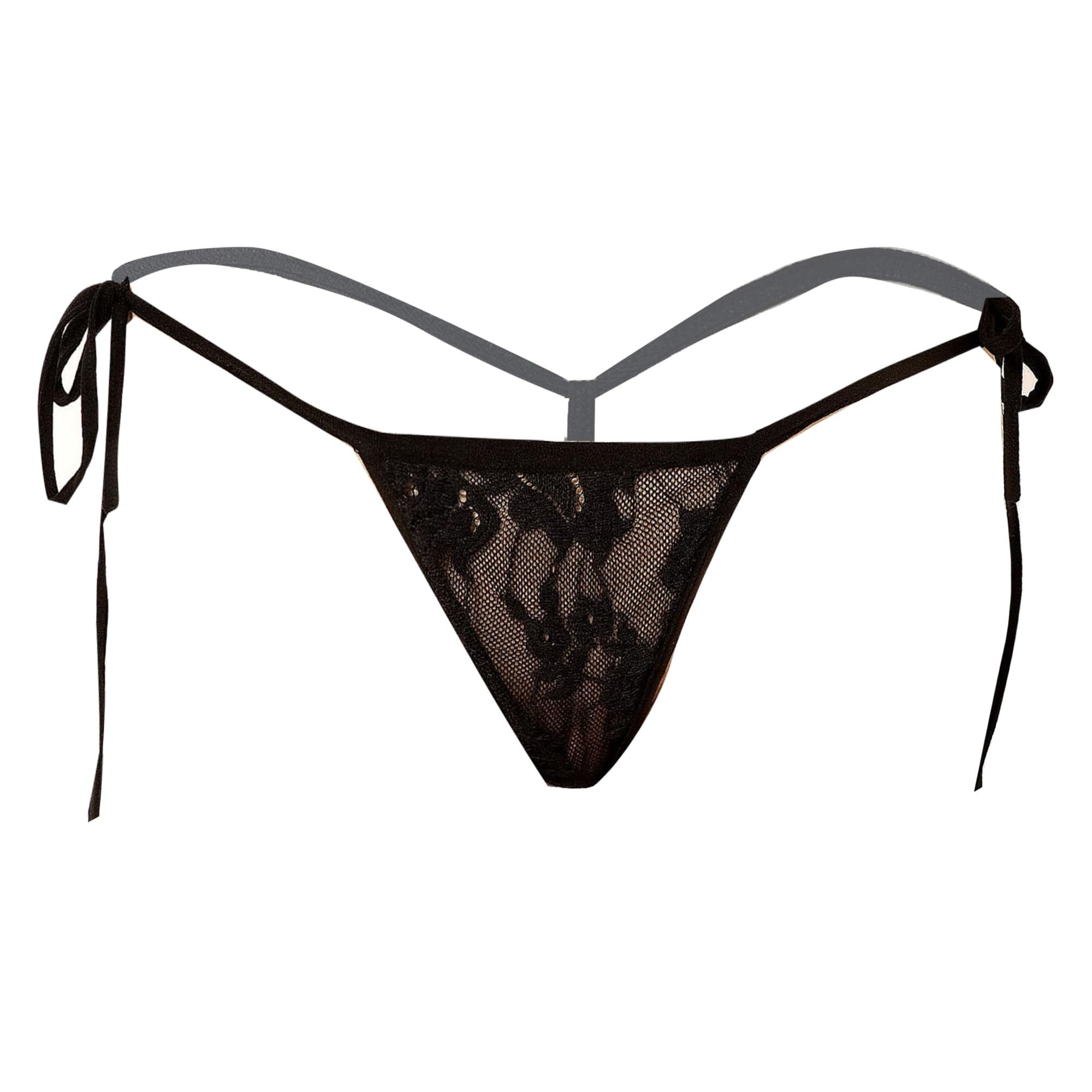 myza Women's Polyester Spandex Solid G String/Thong Underwear, Black-picture-56