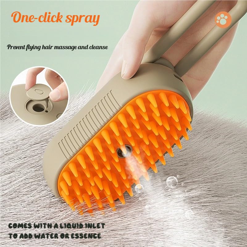 Image of 360 Rotating Cat Brush for Hair Removal and Grooming - Non-Slip ABSPet Hair Brush with Ergonomic Handle, Gentle Brushes for Cats, Dog & Small Animals (Purple)