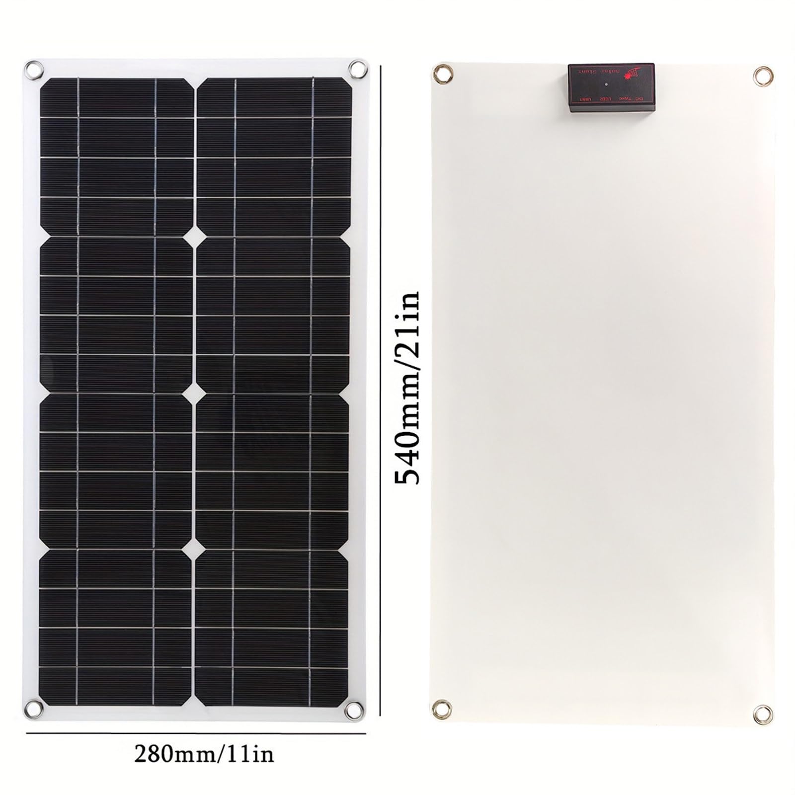 Kit De Panel Solar De 50W, 2 Módulos Solares Monocristalinos Flexibles De 25W (5/12/18V), Módulo Fotovoltaico Con Controlador De Carga De 30A, Para El Hogar Y Camping.