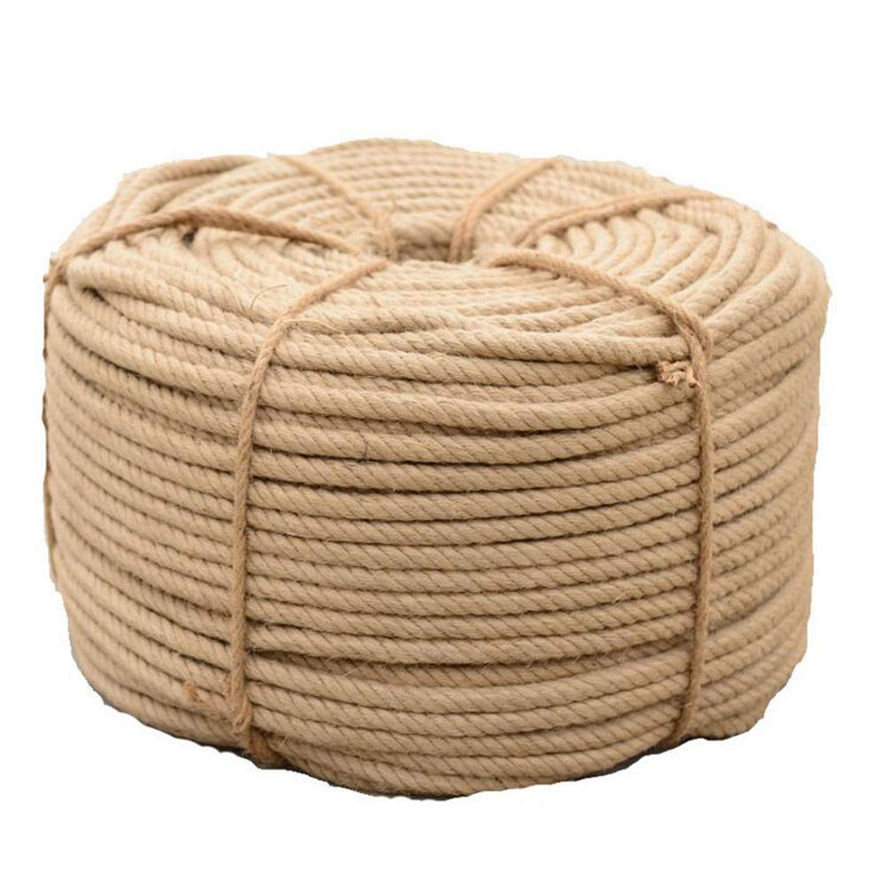Corda di canapa naturale ad alta resistenza, 50 m, per artigianato, arrampicata, ancoraggio, amaca, tiragraffi nautico, tiro alla fune, corda in sisal intrecciata durevole (diametro 30 mm)