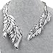 Jerollin Silver Leaf Choker Collar Stainless Steel Statement Necklace Open Choker Bib Necklace African Jewelry