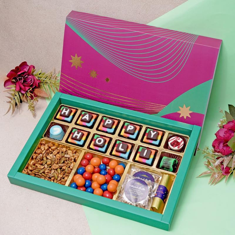 Image of VELVET FINE CHOCOLATES Festive Flavor Fusion| Holi Gift Hamper | Festival Gifting | Holi Gifts For Family & Friends | Birthday, Anniversary Gift'S | Wholesome Corporate Gifting