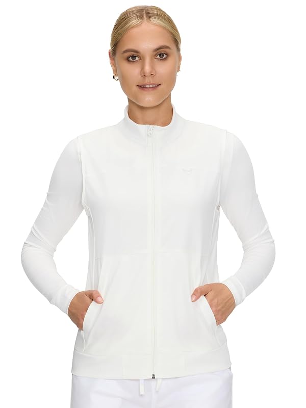 COZYFIT Scrubs Vest for Women, Nurse Vest for Healthcare, White, L by COZYFIT - Used condition - US$23.74