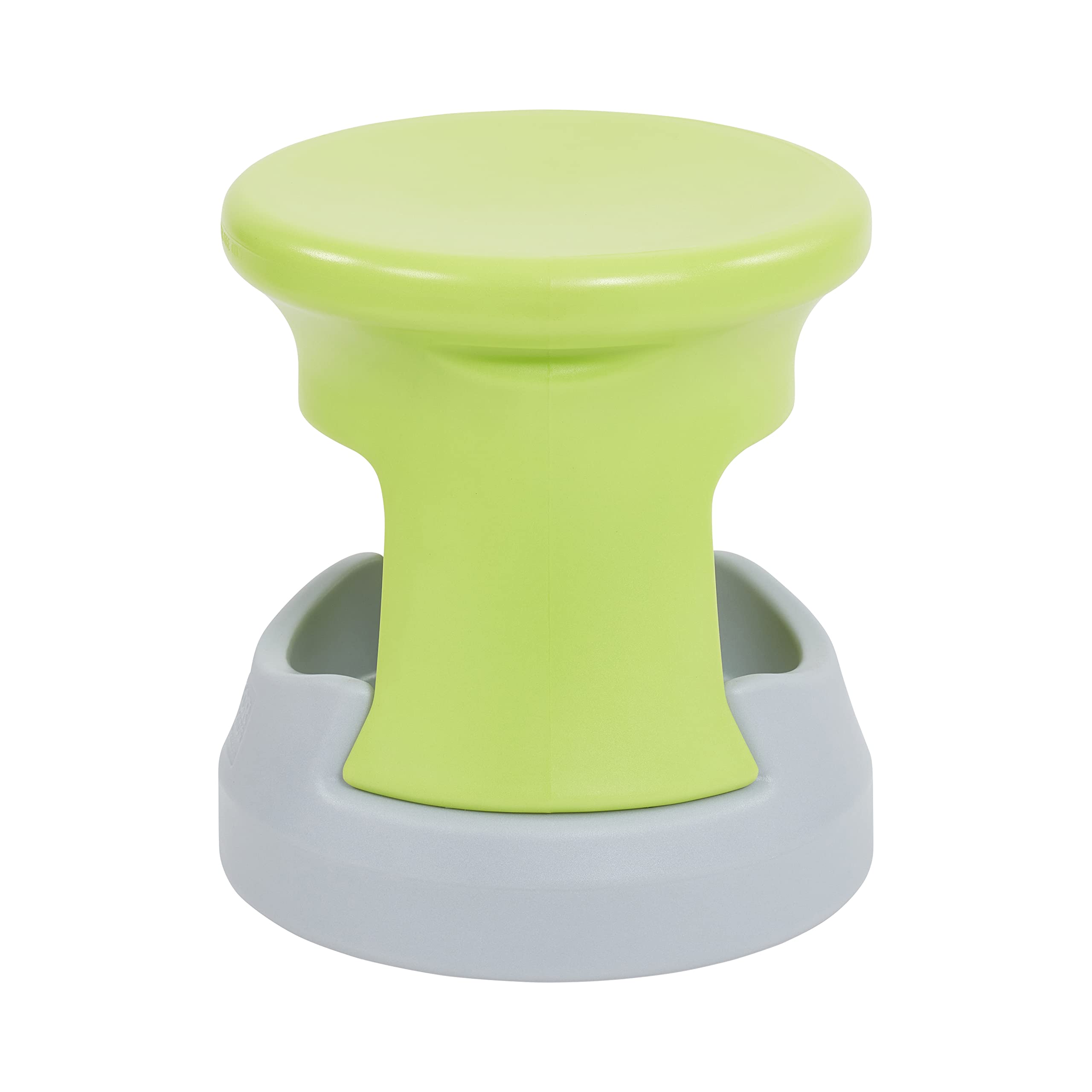 1pc ECR4Kids Storage Wobble Stool, 15in Seat Height, Active Seating, Lime Green/Light Grey