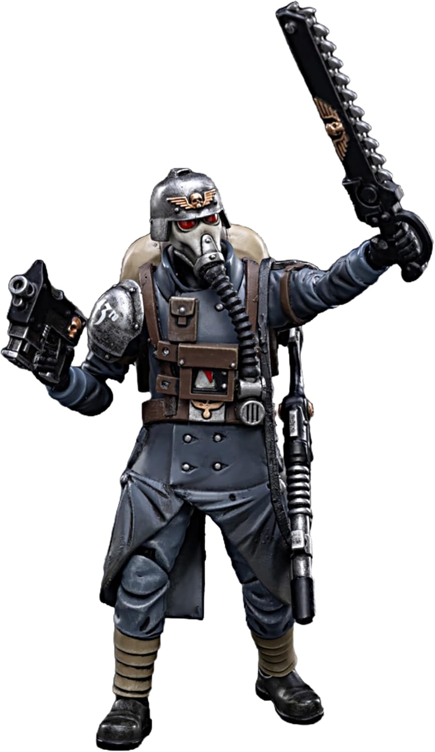 JOYTOY Warhammer 40k 1/18 Action Figure Astra Militarum Death Korps of Krieg Veteran Squad Sergeant 4-inch Collectible Gifts,Toys for Kids 15+ and Adults