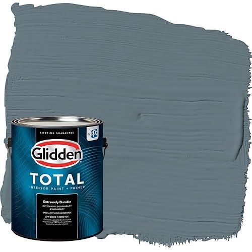 Glidden Total 1 gal. Night Rendezvous/Blue Semi-Gloss Interior Paint with Primer