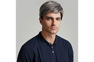 Premium Mens Gray Wig Short Layered Costume Wig