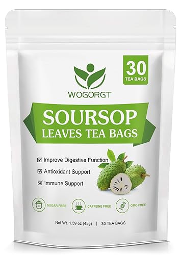 Bolsas de té de hojas de guanábana orgánica, hojas de graviola de guanábana, bolsas de té de hierbas para apoyo inmunológico, antioxidantes, hojas