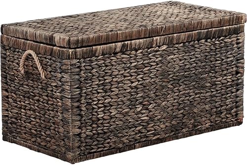 Pemberly Row Mimbreratán Mid-Century Tronco de almacenamiento en marrón