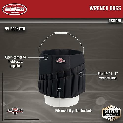 Miniatura 3 de Bucket Boss Organizador de herramientas de cubo Wrench Boss en negro, AB30020