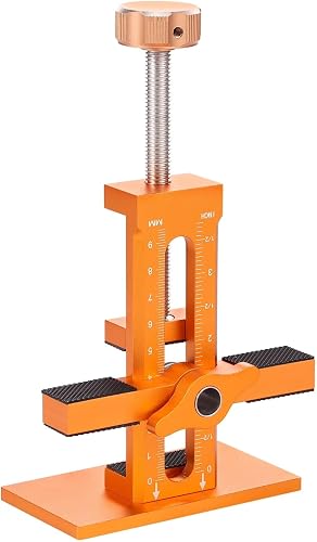 2-in-1 Cabinet Door and Rebound Damper Mounting Jig, Aluminium Alloy, with Upgraded Clamping Support, Quick Lock, Precision Scale Markings
