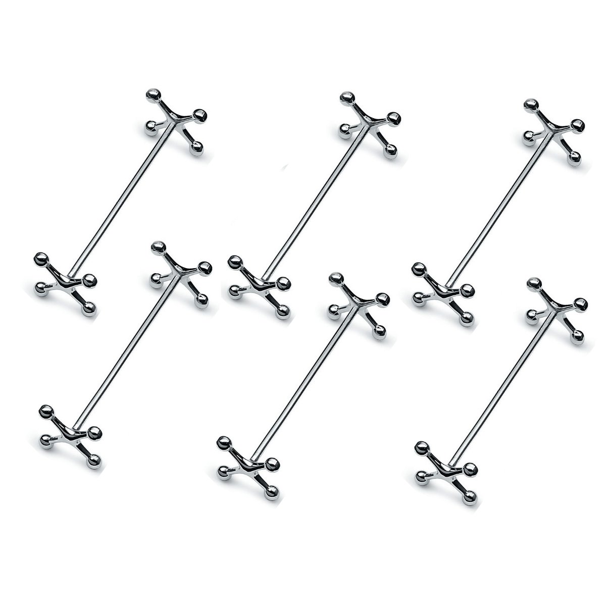 Messerbänke Kreuz (6 Stk.) | L 7 cm | Premium Silber Plated versilbert | Edles Geschenk mit Box