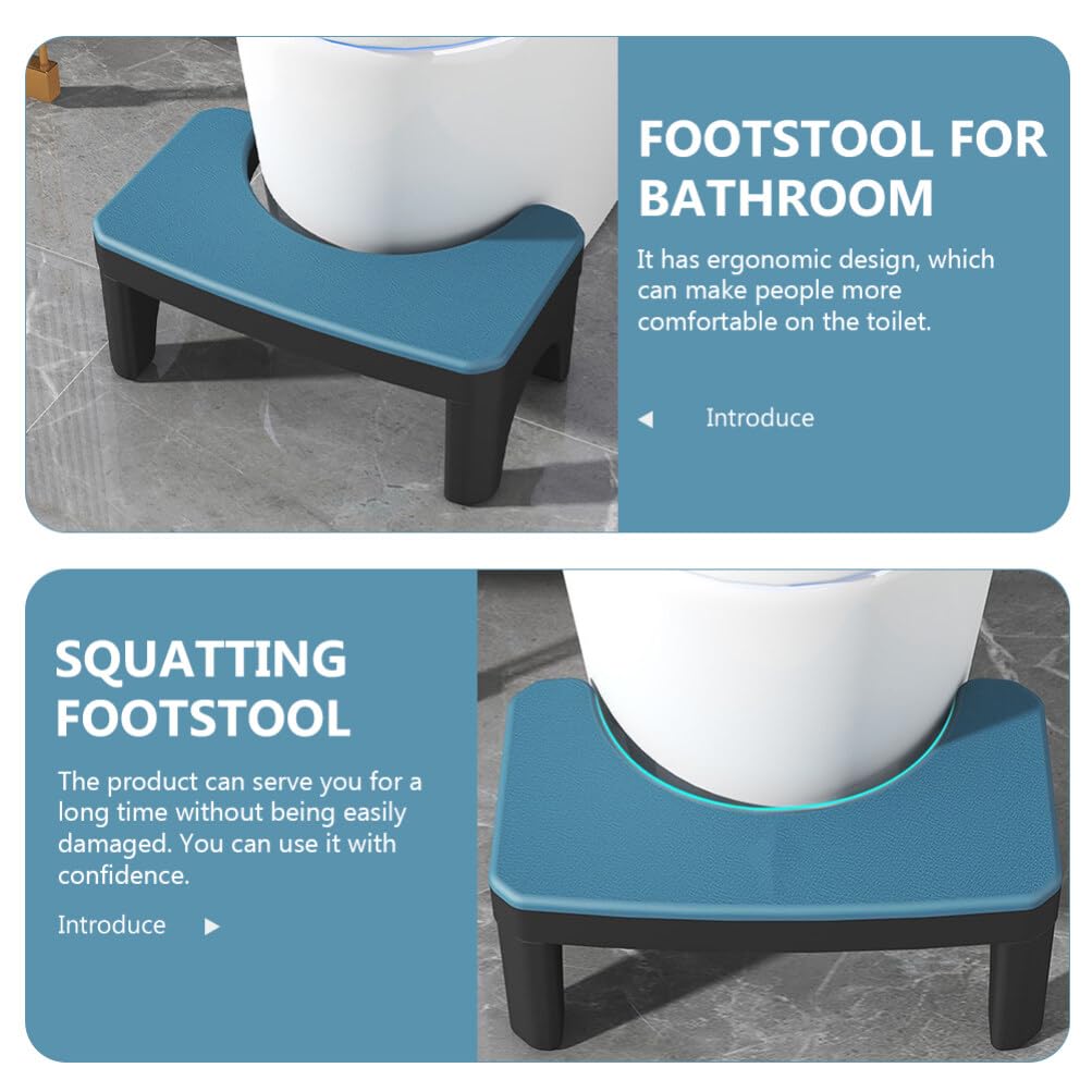 Toilettenhocker für Erwachsene, Badezimmer Fußhocker aus Pp, Blau