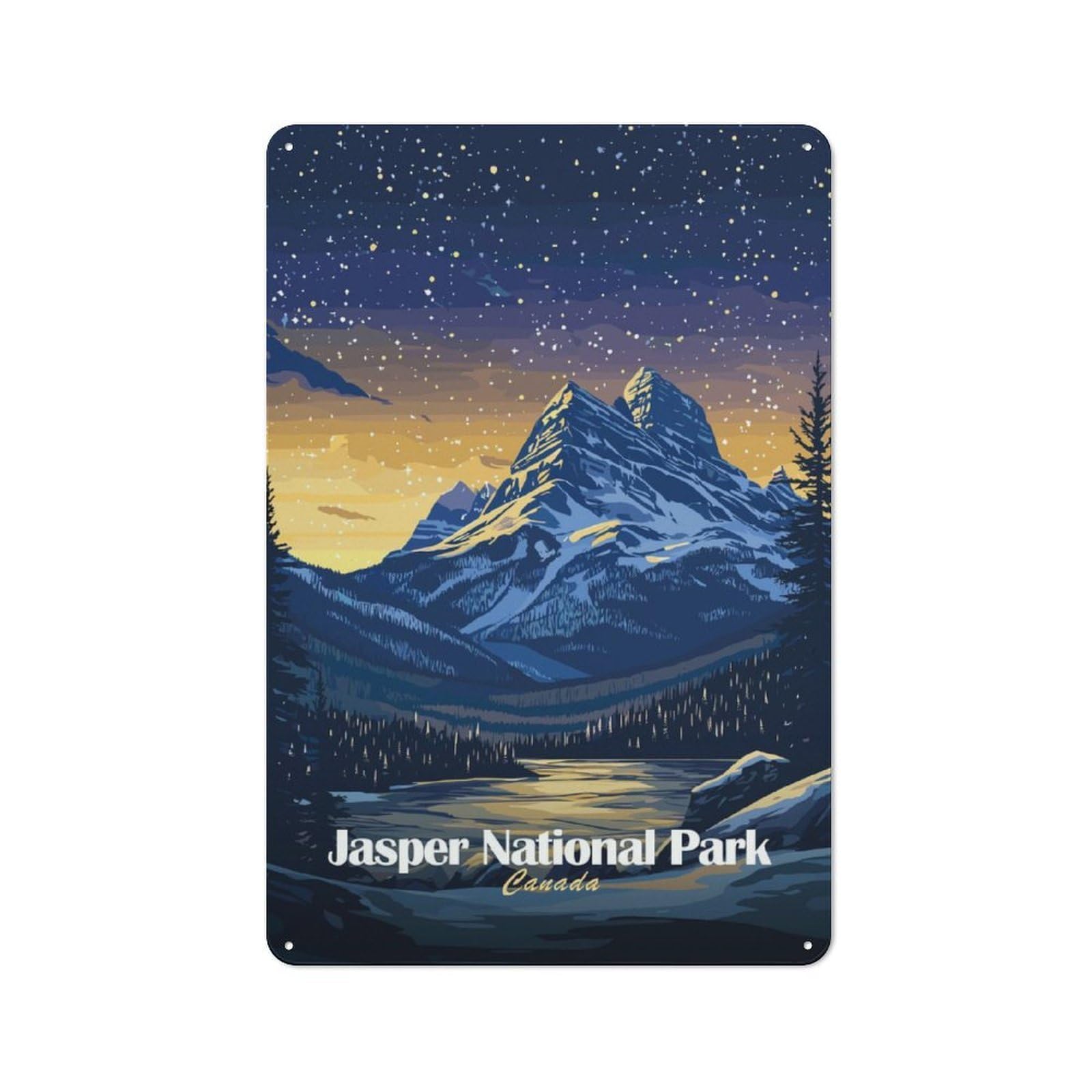 Junmoney Jasper National Park 30X20cm Retro-Style Tin Sign With For Café Or Home Bar, For Metal Sign Collectors, For Garage And Workshop Walls