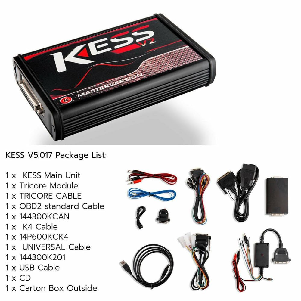 Coche para Kess V2 V5.017 ECU Tuning Full Kit and KTAG V7.020 V2.25 Red PCB European Edition