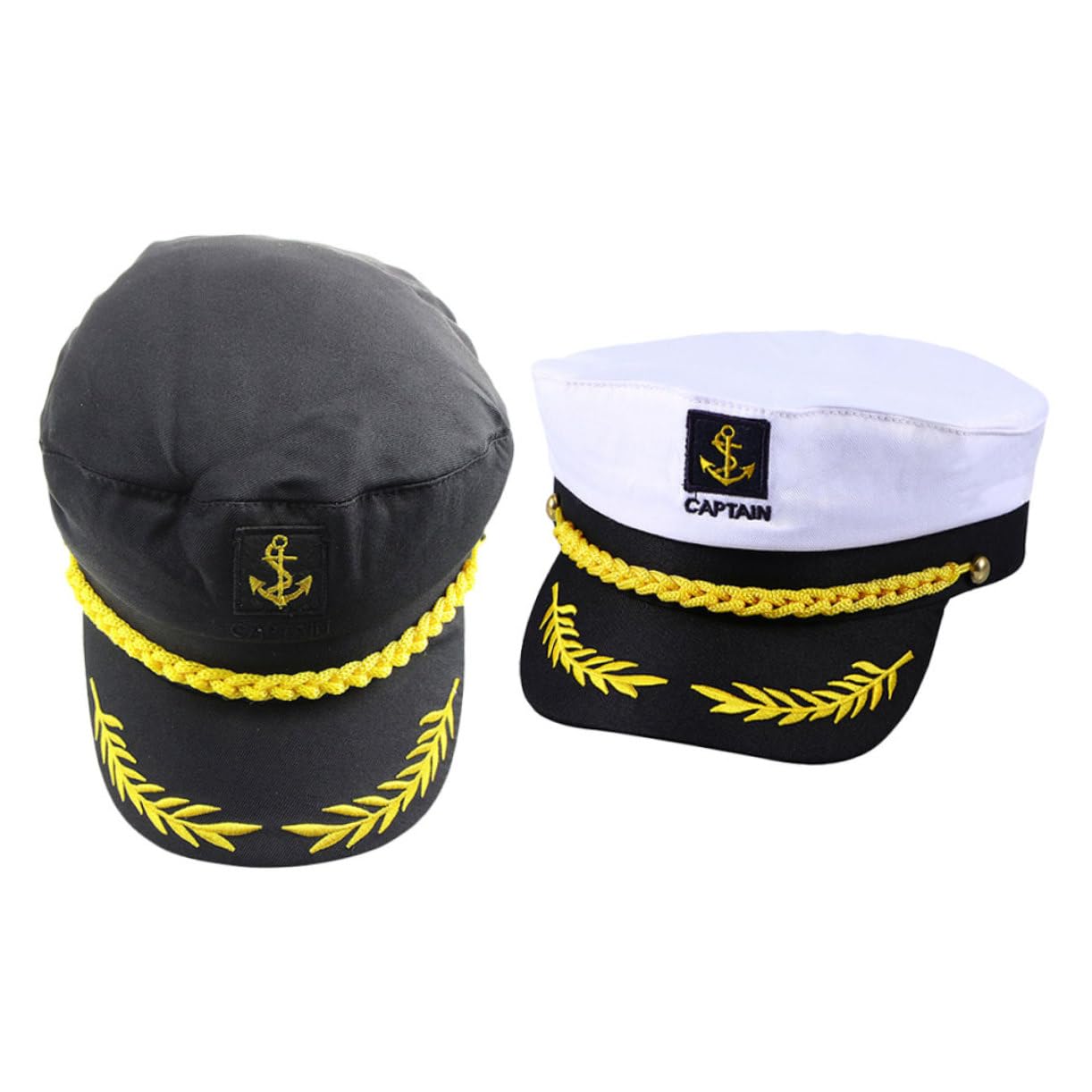 4 Stück Kapitänsmützen Atmungsaktiv Sonnenhut Verstellbar Segler Yacht Boot Party Cosplay Zubehör für Erwachsene und Mottopartys