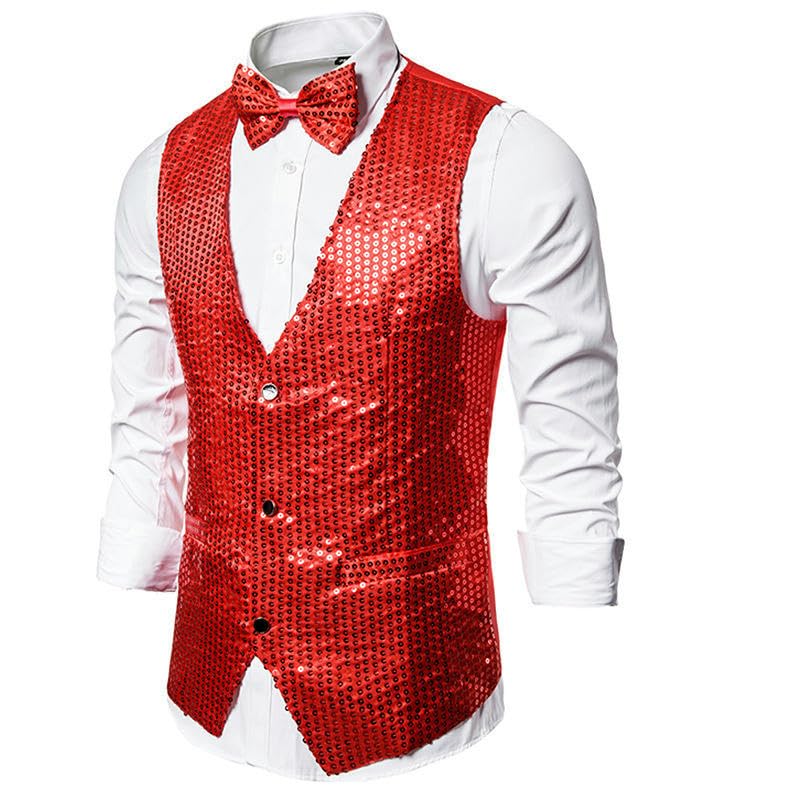 Chaleco de lentejuelas dorado para hombre para destacar en eventos 4