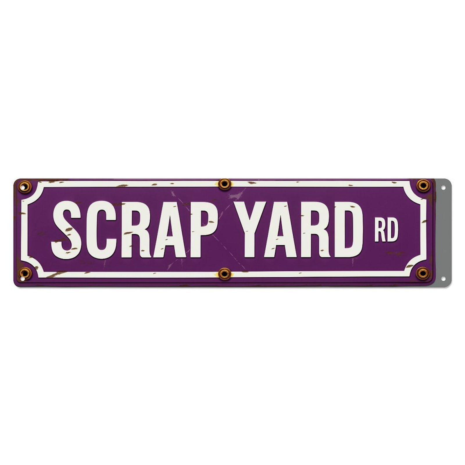 Jdyaojiesheng Vintage Scrap Yard Rd Sign Pattern Tin Sign Retro Metal Wall Decor Metal Poster, Home Bar Garage Farmhouse Cafe Wall Art Decoration 4X16inch