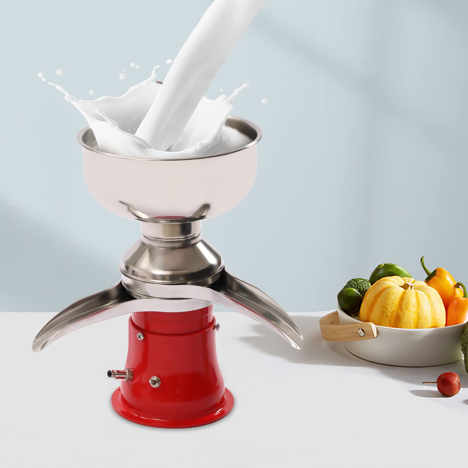 MuChaIOAK Milk Cream Centrifugal Separator, Stainless Steel Electric Cream Separator, Skim Milk Cow Cream Separator, Make Cream Butter Milkshake Separator