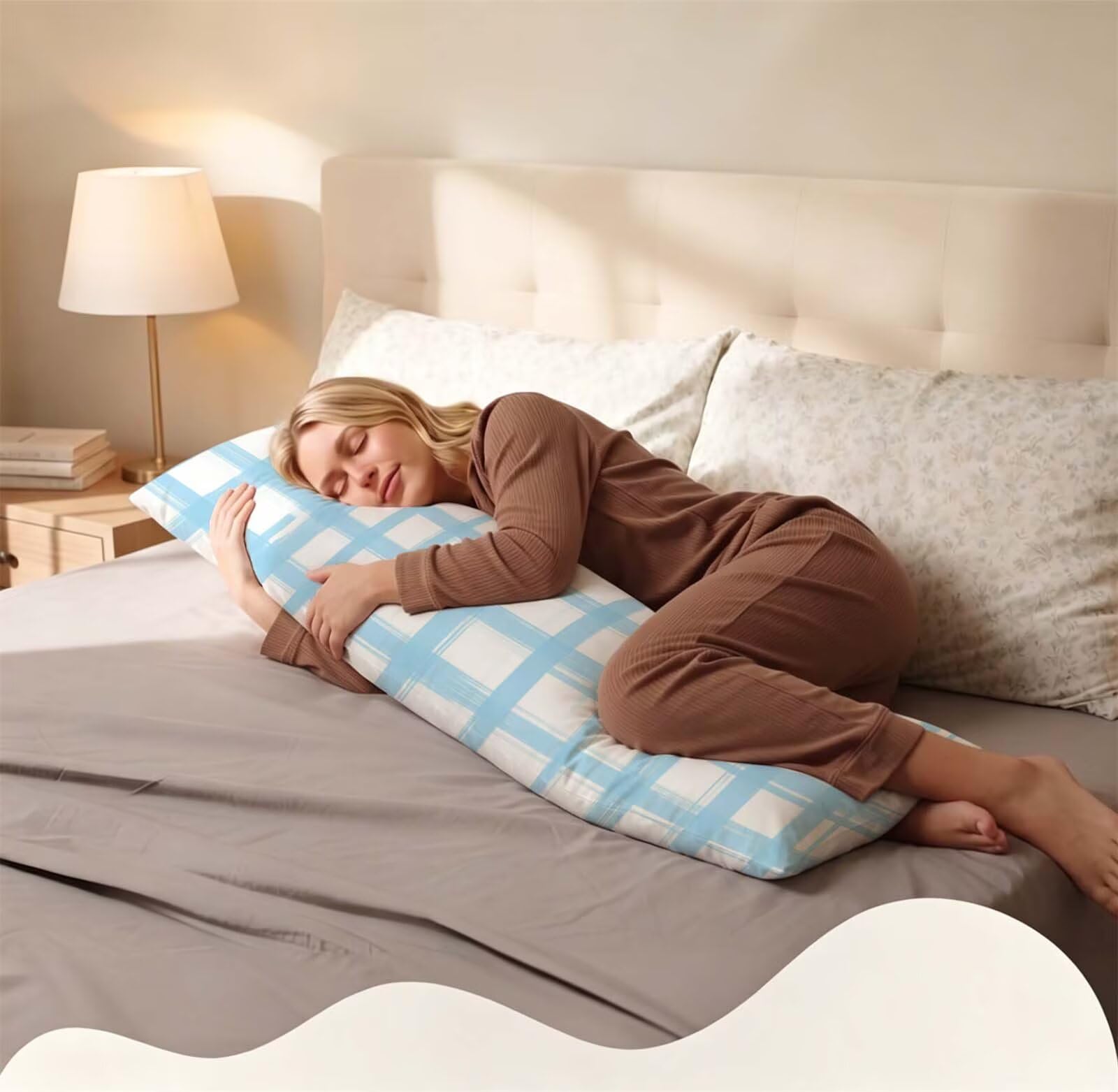 Blu-20 Federe Cuscino Letto 50 x 150 cm, Grande Cuscini per Divano Velluto, | Doppia Faccia Stampa, Semplice-2 Fodera per Cuscino Decorativa, con Cerniera, Cuscino per Dormire Sul Fianco j-342