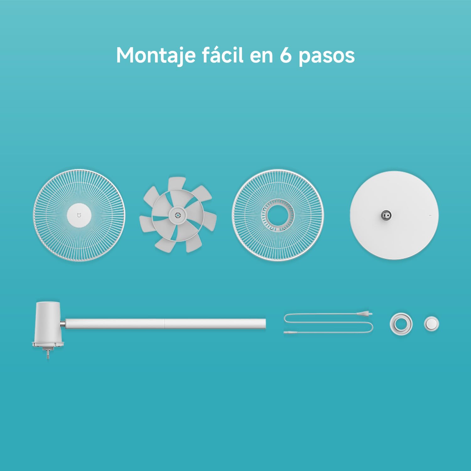 Xiaomi Mi Smart Standing Fan 2, ventilador inteligente, motor BLDC, control por aplicación y por voz, doble cuchilla, hasta 100 niveles de ventilación, modo silencioso, blanco, versión italiana