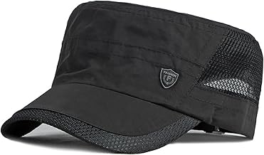 YAMEE Mesh Military Cap Summer Army Hats for Men Quick Qry Short Bill Hat Cadet Cap