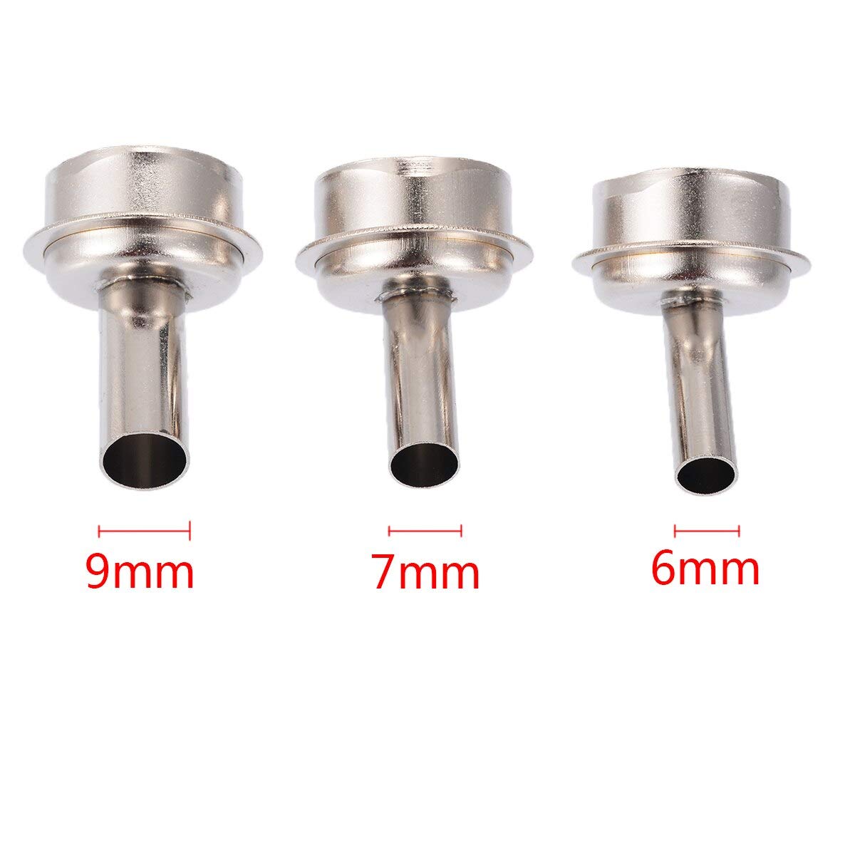 6Pcs Hot Air Gun Nozzle Attachments Set - 45 Degree Tips For 850 852 Series Desoldering Stations