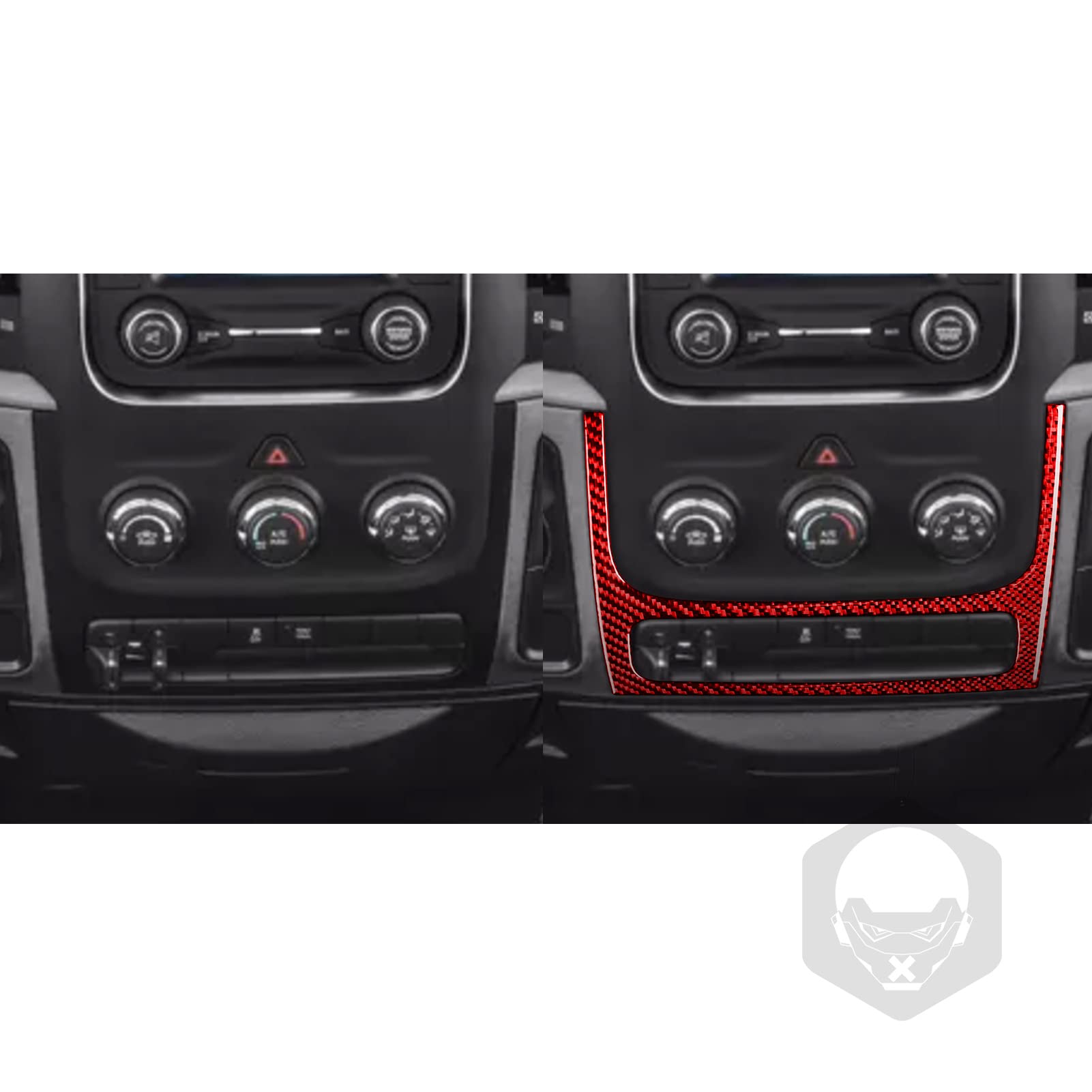 Carbon Fiber Center Temperature Control Knob Frame For Ram 1500 2500 3500 (2006-2009)