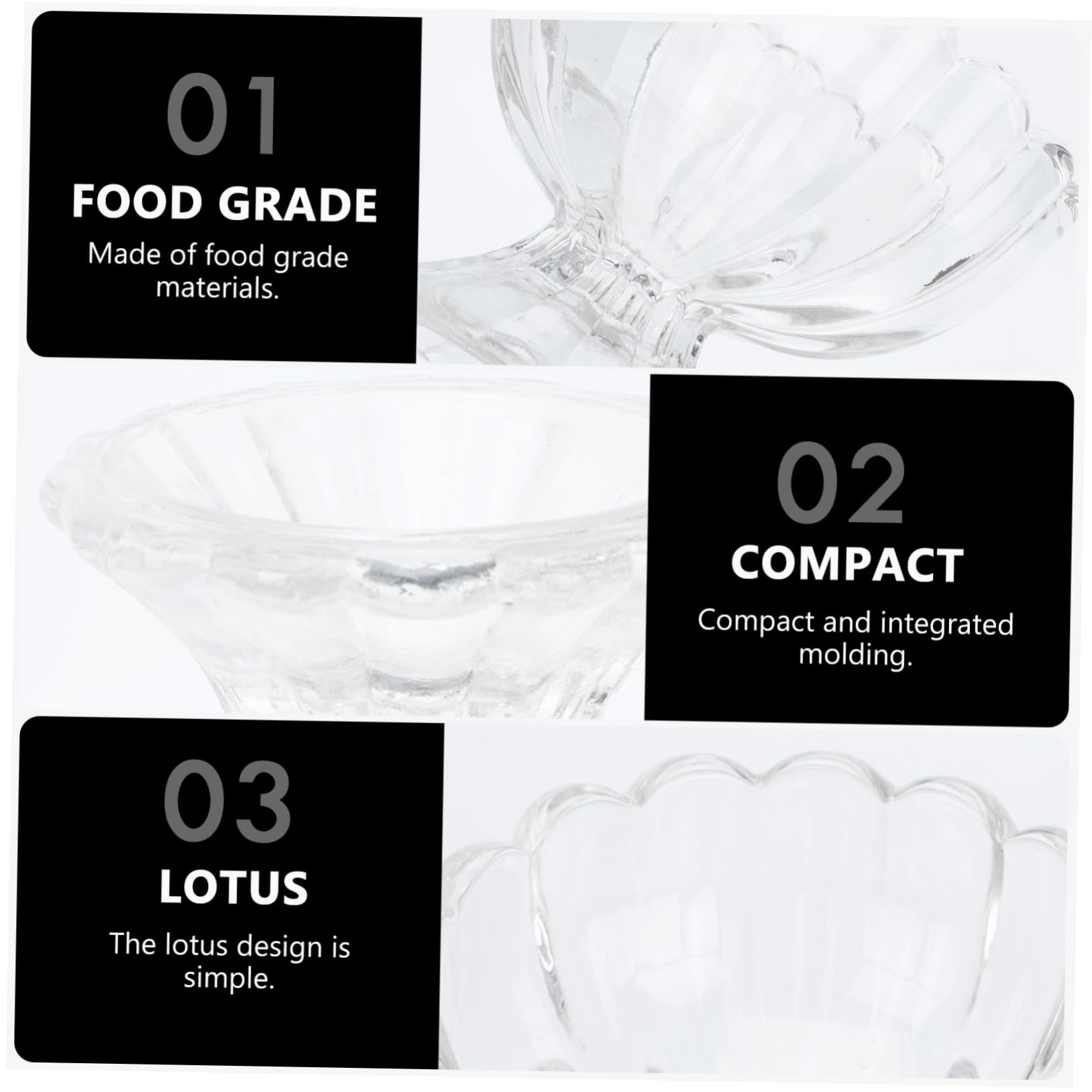 Lotus Dessertbecher aus Glas 5 Stück, 150ml für Eiscreme und Pudding