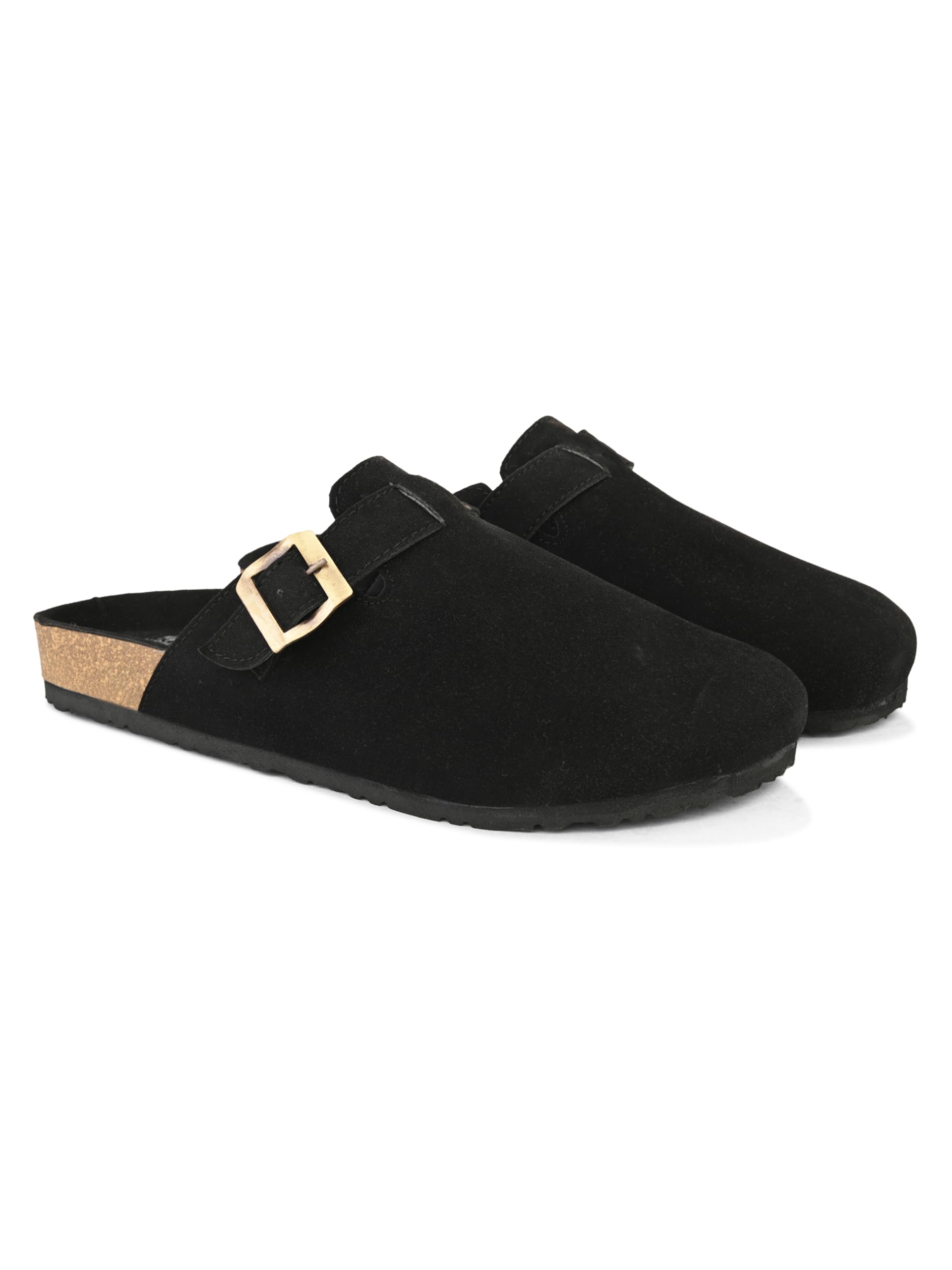 Men's Orynthe Faux Leather Slip On Suede Back Open Casual Mules Shoes | Cork Sandals | Easy to Wear | Perfect for Casual, Ethnic, Business Wear | Versatile Comfort