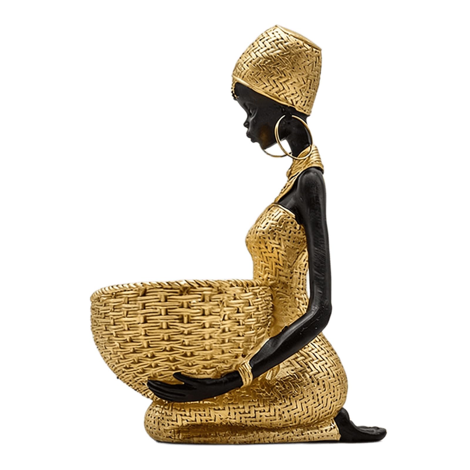 our fave Unique African Inspired Resin Art Piece Featuring Basket Design Perfect for Tabletop Display and Small Item Arrangement Cultural Home Decoration Art