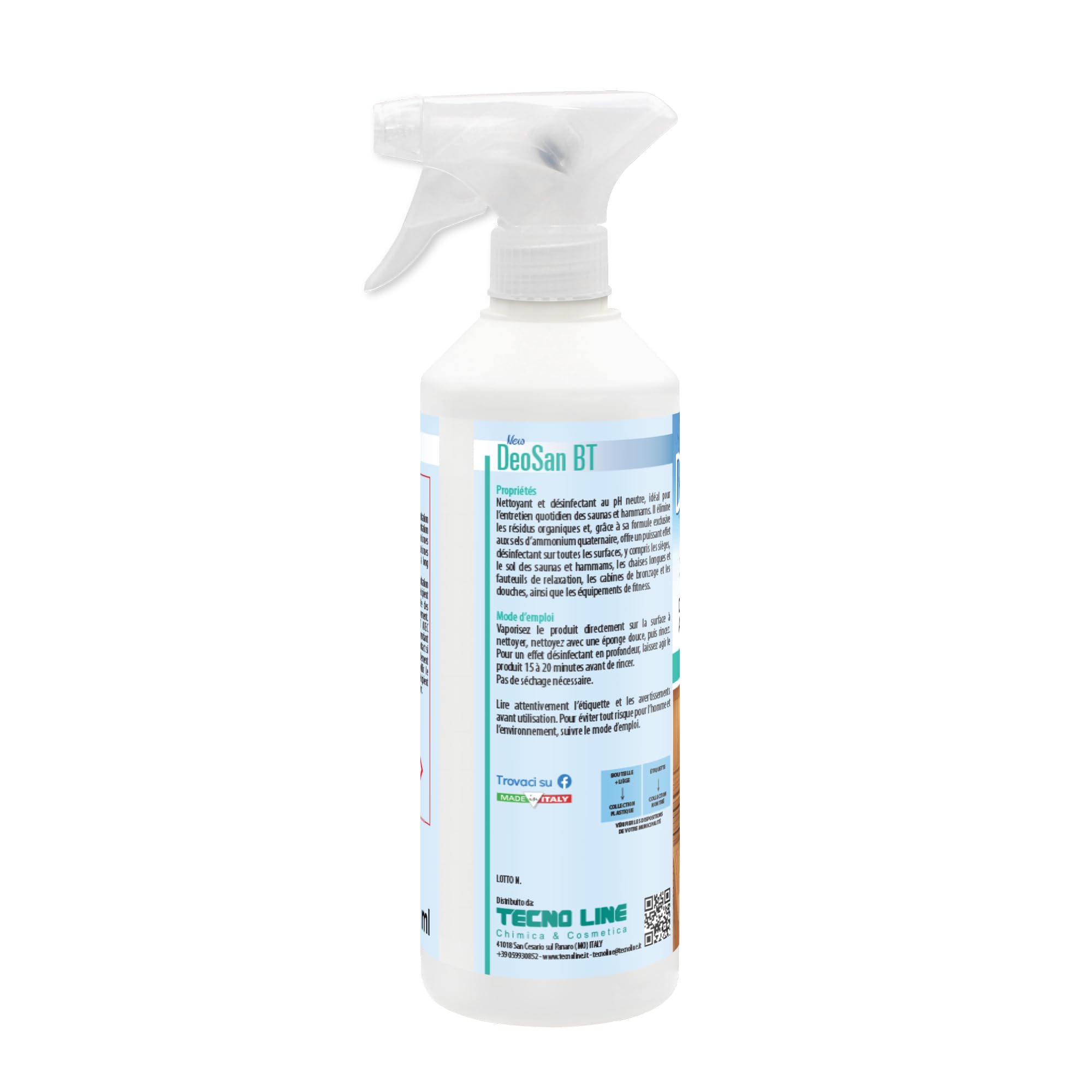 Metacril New DeoSan BT + Botella Pulverizadora, Limpiador Higienizante y Desodorante para Baño Turco y Hammam - 500 ml