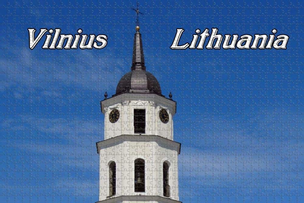 Jigsaw Puzzle for Adults Lithuania Vilnius Tower Puzzle 1000 Piece Wooden Travel Souvenir