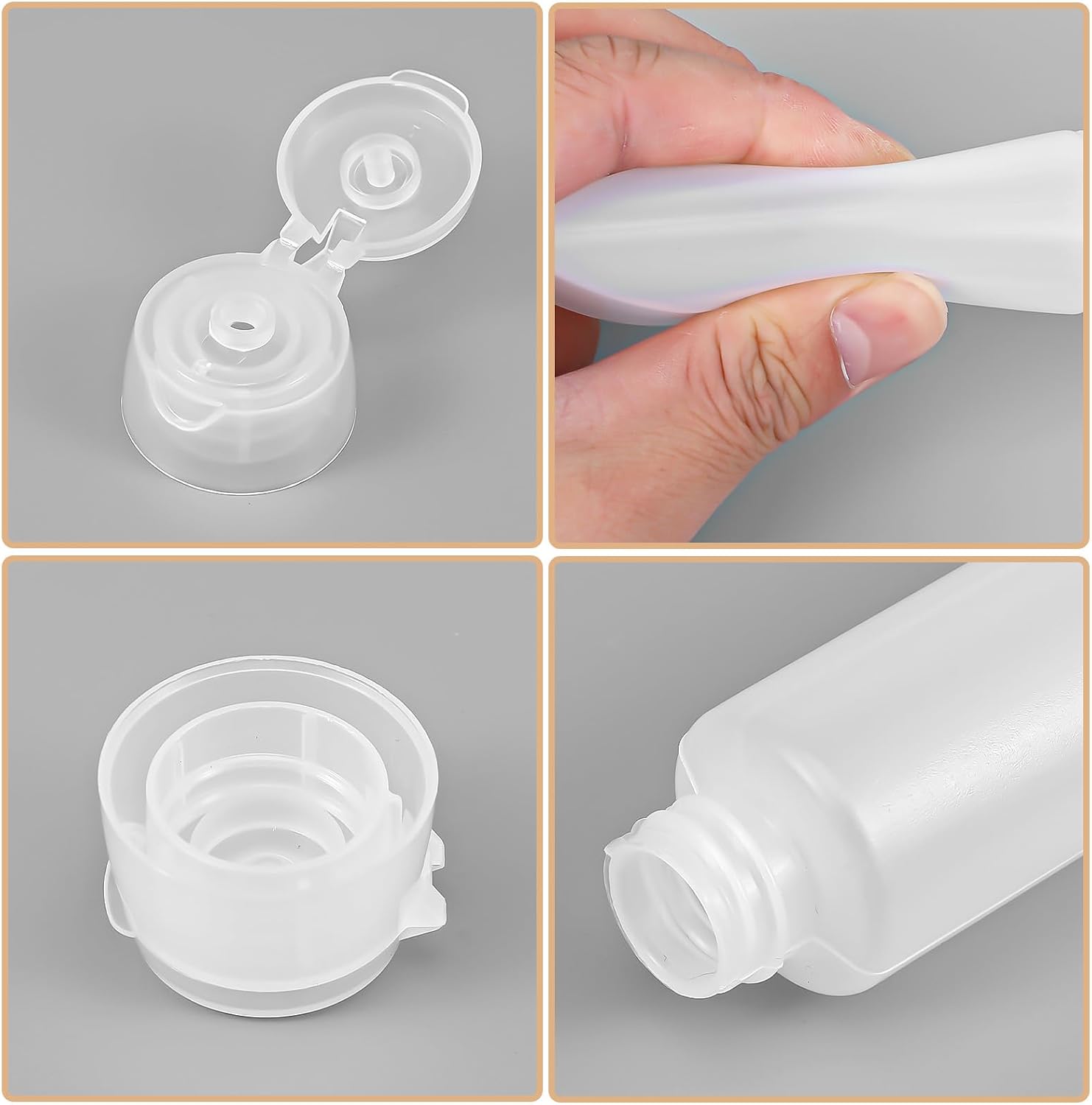 8Pcs 30ml/1 oz Refillable Mini Travel Bottles for Toiletries, 30ML Small Squeeze Travel Bottles, Refillable Toothpaste Tube TSA Approved for Traveling Skincare Cosmetics