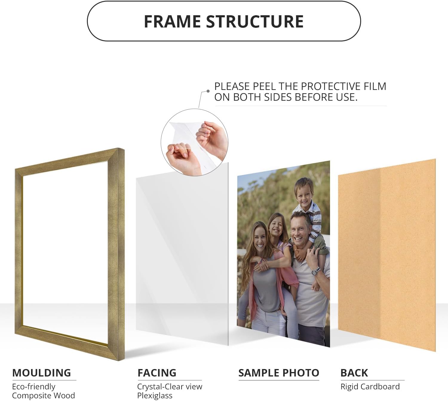 wallsthatspeak 4x10 Gold Picture Frame for Puzzles Posters Photos or Artwork