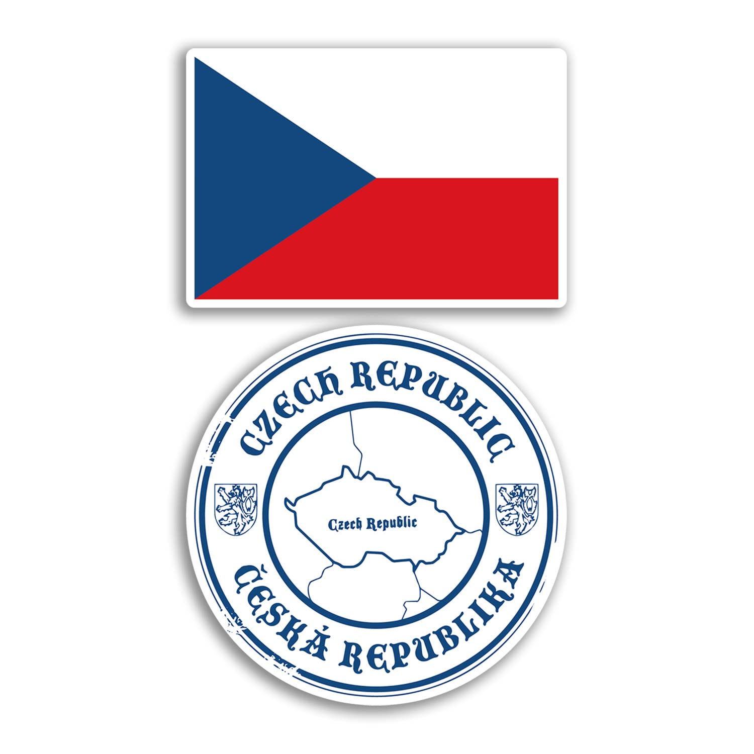 Dv Design Multi 2 X 10Cm Wide Czech Republic Vinyl Stickers - Czechia Map Holiday Adventure Travel Country Scrapbooking Gift #78657