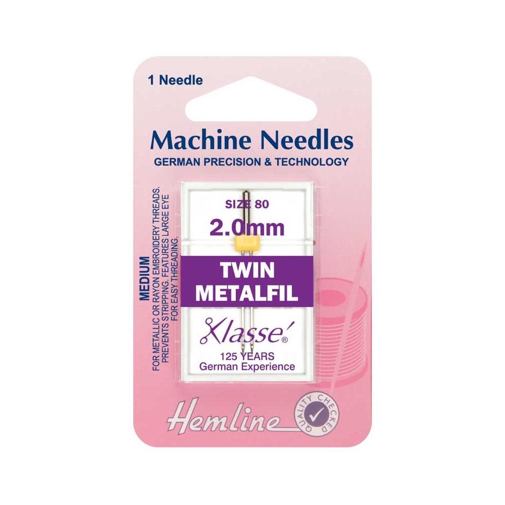 Hemline Twin Metalfil Machine Needles