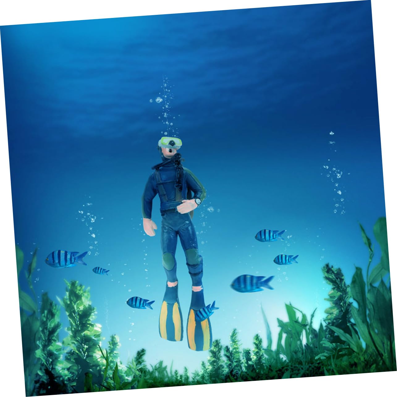 BESPORTBLE 8 Pièces Plongeur d'aquarium décor de Figurine d'action d'aquarium Ornements Miniatures Accessoires d'aquarium décor de Plongeur de Simulation Ménage Modèle Pierre décorer