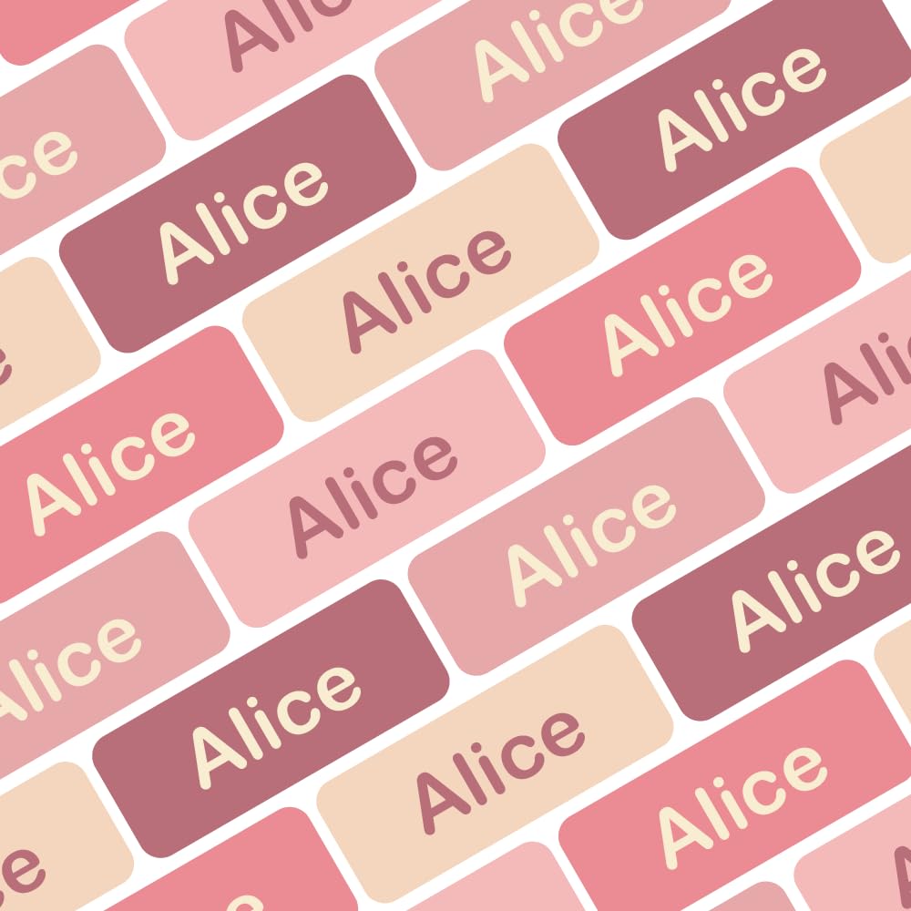 My Nametags® 175 Mini Name Stickers Pack | Personalised Small Labels for School Supplies Like Pens, Pencils, Markers & Other Stationery | Waterproof No-Iron Mini Tags for All Ages | Peach Colours