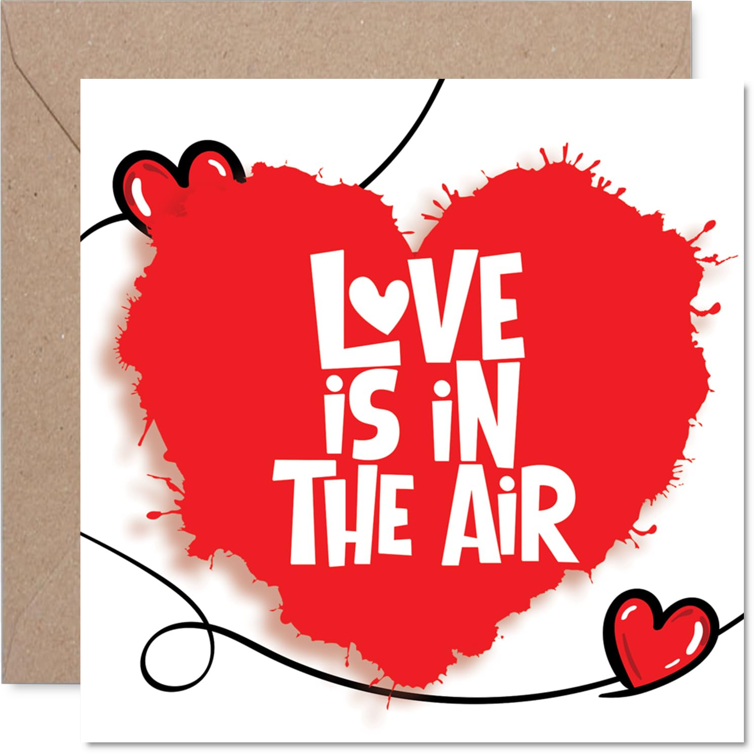 Fun Valentines Day Card - Love Is In The Air - Cheeky Happy Valentines Card for Women Men, 145mm Joke Humour Valentine Greeting Cards
