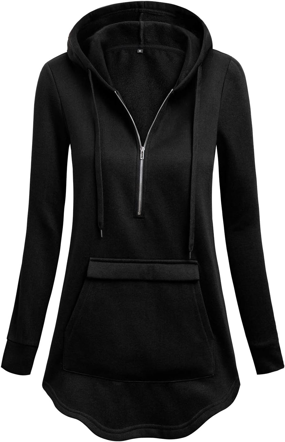 Women's Tunic Hoodies Long Sleeve Zip Up Sweatshirts Pullover Blouse Tops with Pocket