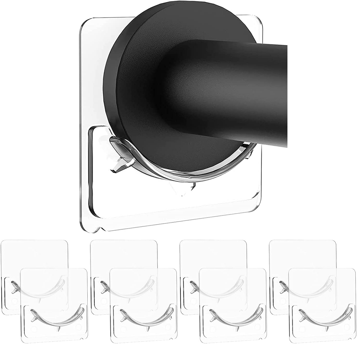 8 Piece Adhesive Shower Curtain Rod Holder, Adhesive Wall